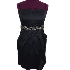 Beaded Pocket Black Dress